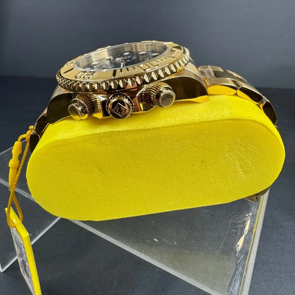 Invicta Pro Diver Chronograph Gold Tone Blue Dial Mens Watch 36974 New